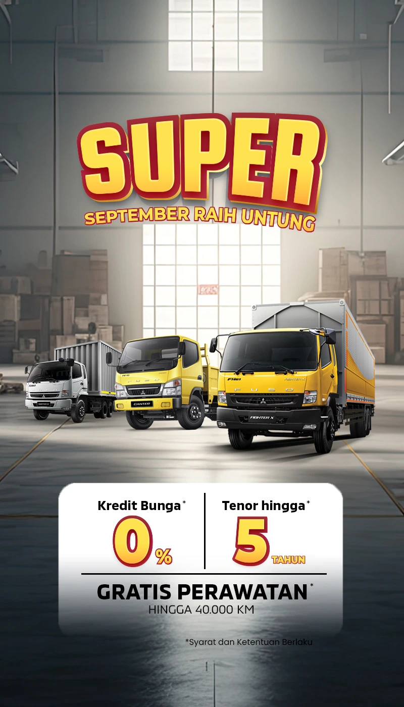 Promo Sardana Terbaru September 2026. SUPER! September Raih Untung! Nikmati harga & promo terbaru Mitsubishi FUSO bersama Sardana